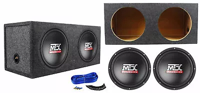 2) MTX Terminator TN10-04 10” 600w Car Audio Subwoofers+Sealed Sub Box Enclosure • $184.85