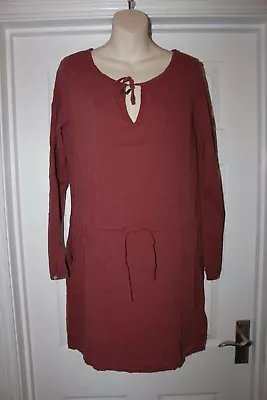 Burgundy Red Dress La Redoute Active Wear Tunic Top Size 12 Ladies Womens • $40.41