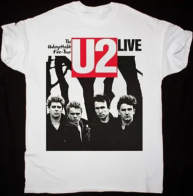 Rare U2 The Unforgettable Fire Tour White Men T Shirt S To 5XL Gift Fans • $16.99