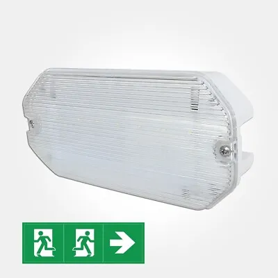 £6.99 • Buy Led Emergency Light Bulkhead Exit Sign Ip65 Maintained/non Maintained