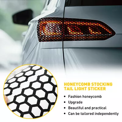 Car Rear Cover Tail Light Honeycomb Black Sticker Tail-lamp Decal Accessories US • $8.99