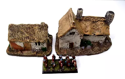 2 Painted Cottages Farm Buildings For Wargaming WW2 Napoleonic 10mm Scale • £7.99