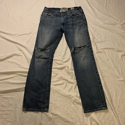 Mens Ariat M4 Low Rise Boot Cut Blue Jeans Size 35 X 36 • $13.99