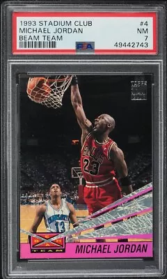 MICHAEL JORDAN 1993 TOPPS STADIUM CLUB BEAM TEAM #4 PSA 7 Near Mint  • $125