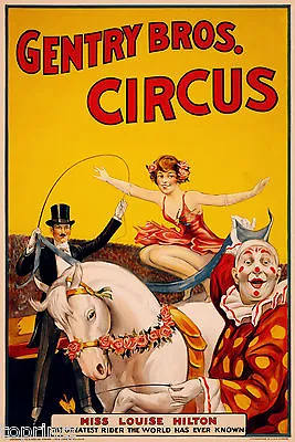 CIRCUS VINTAGE PRINT PHOTO ART POSTER ADVERTISING ANTIQUE Painting • $22.49