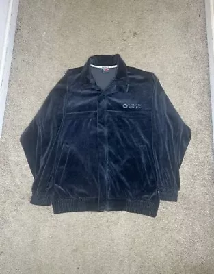 VTG South Pole Mens Velour Full Zip Jacket Size XL Black 90s Y2K Track Suit • $55