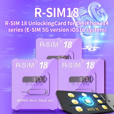 RSIM 18 Nano Unlock Card For IPhone 14 Plus 13 12 Pro Max 11 Pro IOS 16 UE • $15.89