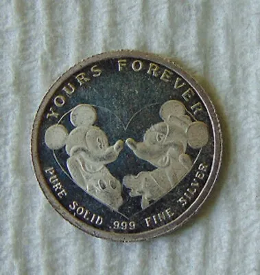 Disney Yours Forever Mickey & Minnie~ 3.1 Gram .999 Fine Silver Round • $60