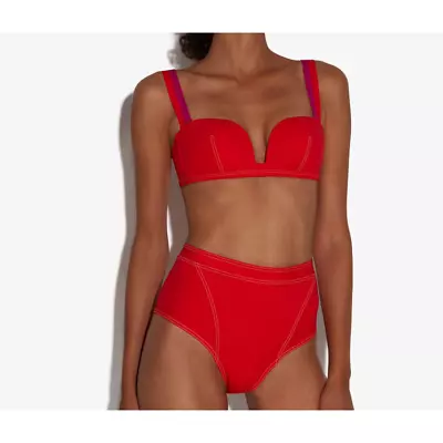 $570 La Perla Red Bikini Two Piece When Summer Comes High Waisted Bandeau NEW • $211