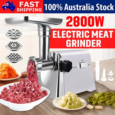 $63.95 • Buy 2800W Commercial Meat Grinder Electric Mincer Sausage Maker Machine Kit Kitchen