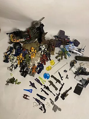 Huge Halo Mega Bloks Lot 15+ Figures 3 Vehicles Weapons And More!! • $13.99