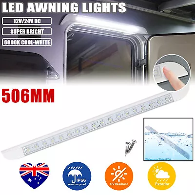 506mm 12V LED Awning Light Bar White Waterproof Caravan RV Exterior With Switch • $27.99