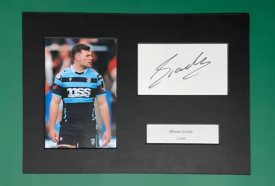 Mason Grady - Wales & Cardiff Rugby Signed A4 Display Mount +coa • £19.99