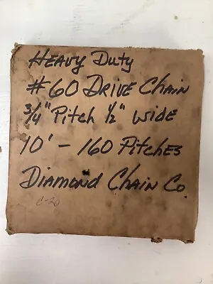 Heavy Duty Diamond Chain Co #60 Drive Chain 3/4'' Pitch 1/2'' Wide • $100