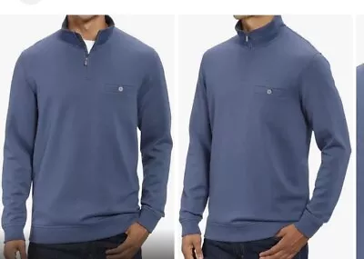 KIRKLAND Signature Men’s Quarter 1/4 Zip Pullover Sweater - Size M - Blue (NWT) • $5.99
