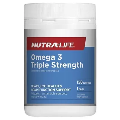 Nutra-Life Omega 3 Triple Strength Odourless 150 Capsules • $35.45