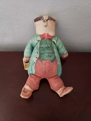 The Toy Works Bean Bag Wind In The Willows Mr Badger 7  Plush 1980 • $17.50