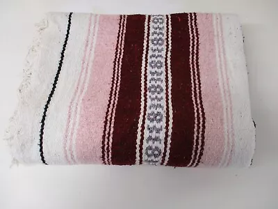 Mexican Blanket Throw Rug  Woven Stripes Picnic Festival Camping - M77 • £22