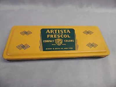 Vtg ARTISTA FRESCOL COMPACT COLORS BINNEY & SMITH CO. PAINT BOX ~ EARLY EXAMPLE! • $18