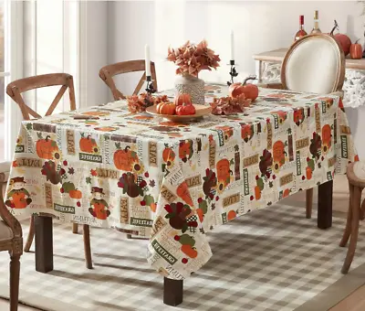 Newbridge Fall Hayride Scarecrow Vinyl Tablecloth Flannel Back 52x52 Square • $19.90