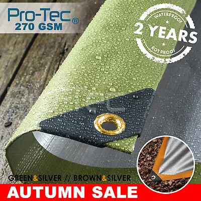 270GSM Tarpaulin Extra Heavy Duty Builders Waterproof Ground Sheet Cover Green • £8.95