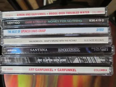 CLASSIC Rock 7 CD Lot EXC SANTANA ERIC CLAPTON VAN MORRISON DIRE STRAITS S DAVIS • $13.25