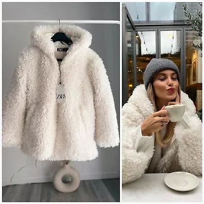 $99 • Buy ZARA Faux Fur Short Coat New Measurements S M L XL