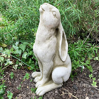 Stone Moongazing Hare Sculpture Garden Lawn Statue Ornament Rabbit Animal Large • £31
