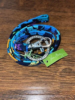 Vera Bradley Retired MIDNIGHT BLUES LANYARD Key Ring Clip ID School Work NWT • $24.50