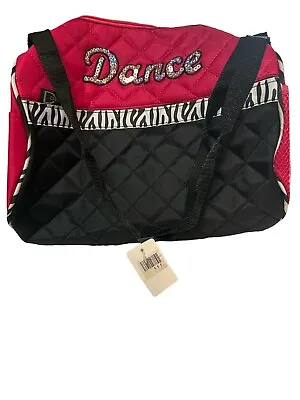 Girls Dance Duffle Bag Black/Pink  Zebra & Sequins Detail /Measurements NWT • $9.90