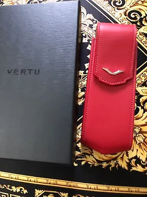 Brand New Vertu Signature S RED Calf Vertical Leather Case Very RARE Phone Case  • $359.99
