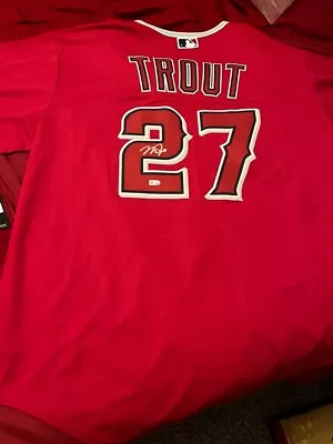 Mike Trout Hand Signed Baseball Jersey Los-angeles Angels Mlam Coa • $800