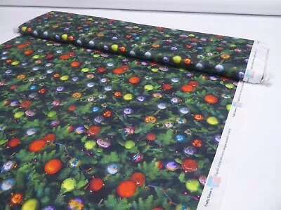 £4.99 • Buy 2 Metres Of CHRISTMAS BAUBLES - Christmas Themed 100% Cotton Fabric
