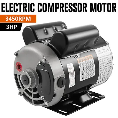 3 HP SPL 3450 RPM Air Compressor 60Hz Electric Motor 110-230V 56Frame 5/8  Shaft • $139.90