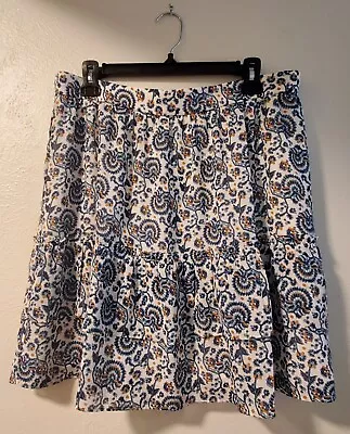 J.CREW Factory Women's Print Polyester Pleated Mini Skirt SIZE L • $8