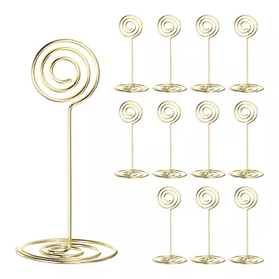 12pcs Table Number Holders 85mm Tall 40mm Base Width Circle Golden • £9.42