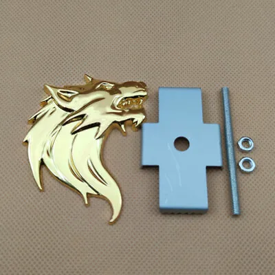 $6.99 • Buy Front Grille Metal Gold Wolf Head Logo Emblem Sport Racing Left Grill Auto Badge