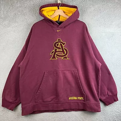 Vintage Nike Arizona State Sun Devils ASU Team Center Swoosh Hoodie Sweatshirt X • $27.99