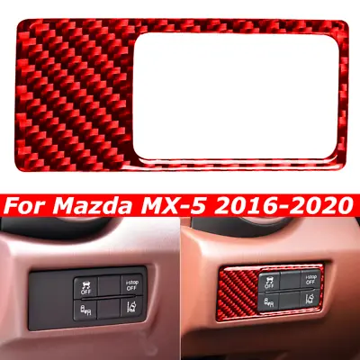 Headlight Control Panel Carbon Fiber Sticker RED For Mazda MX-5 Miata 2016-2020 • $9.38