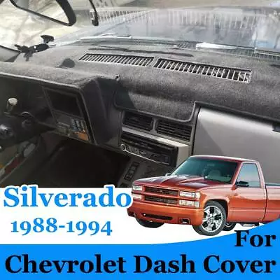 For Chevrolet Silverado 1988-1991 1992 1993 1994 Black Dash Cover Mat Dashmat • $18.69