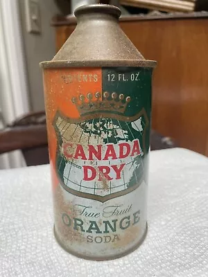 Canada Dry Orange Soda Cone Top Pop Can 1950s Rusty Vintage Ginger Ale New York  • $10.50