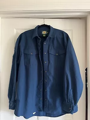 Big And Tall Cabelas Blue Cotton W/ Snaps XL Tall • $19.99