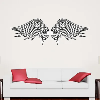 £11.89 • Buy Angel Wings V2 Wall Sticker Decal Transfer Feathers Heaven Home Bedroom Vinyl UK