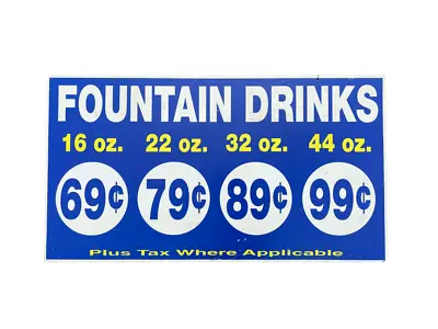 Vintage Convenience Store Fountain Drinks Soda Sign • $69.99