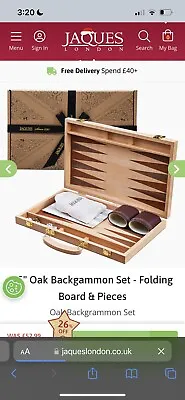 £26.10 • Buy Jaques Backgammon Set On Folding Linen Board