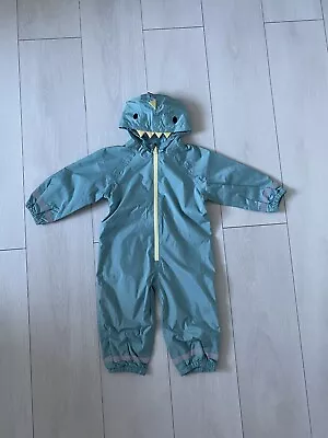 £7 • Buy Baby/Toddler Puddle Suit 12-18 Months Green & Yellow Dinosaur Rain Coat Coverall