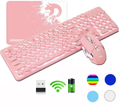 $62.27 • Buy Wireless Gaming Keyboard Mouse And Mat Set Rechargeable LED Backlit For PC PS4