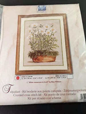 Vintage  VERACHTERT Counted Cross Stitch Kit     White Anemones  By Withaar • $16.50