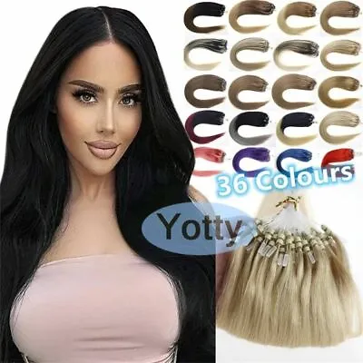 Micro Ring Loop Link Hair Extensions Silicone Micro Beads Real Remy Human Hair1g • $27.30