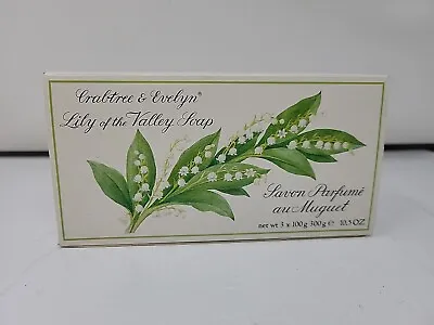 NEW Crabtree & Evelyn Lily Of The Valley Bath Soap 3 / 3.5oz Bars Box Set • £31.84